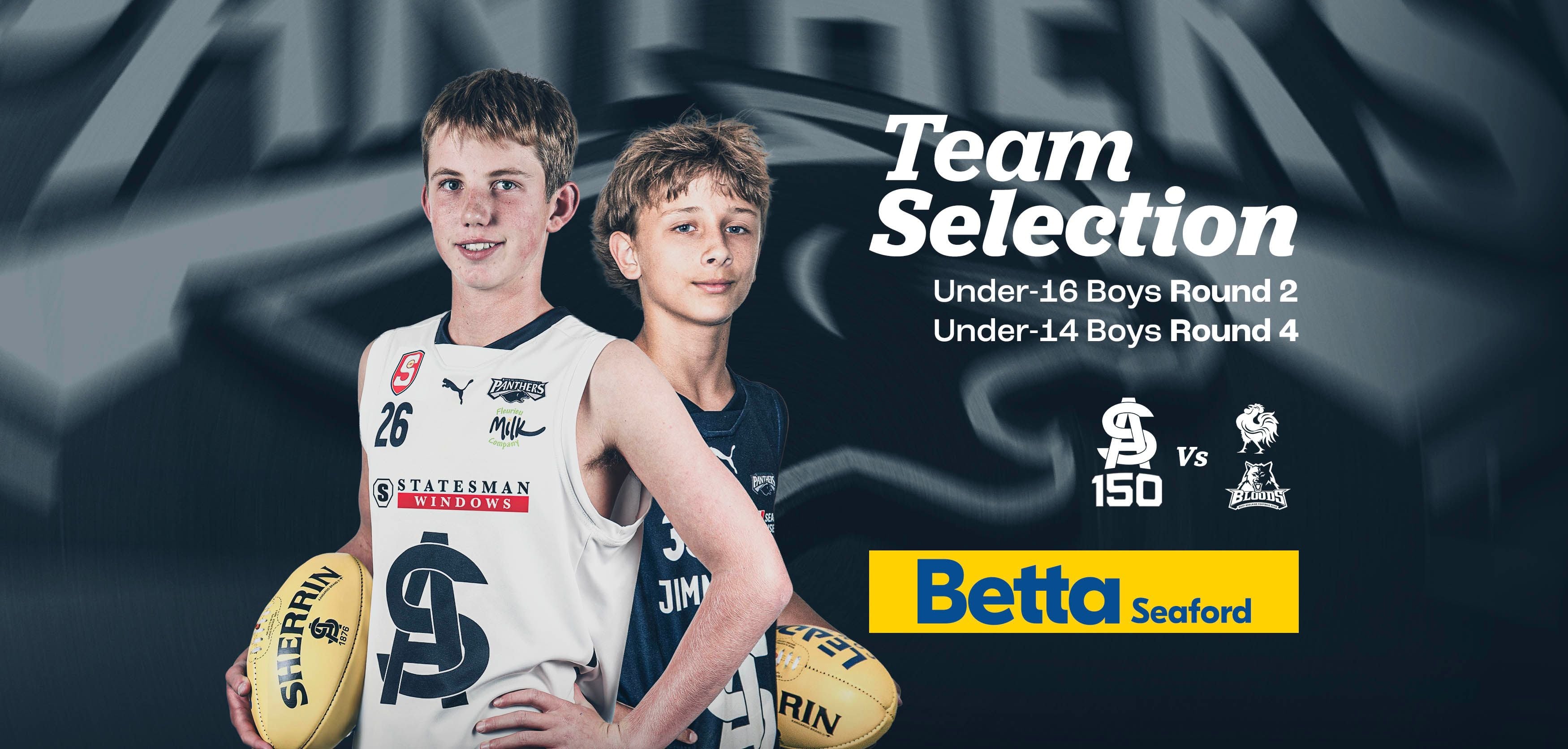 BETTA Team Selection: U16 Round 2 v North & U14 Round 4 v West BETTA Team Selection: U16 Round 2 v North & U14 Round 4 v West